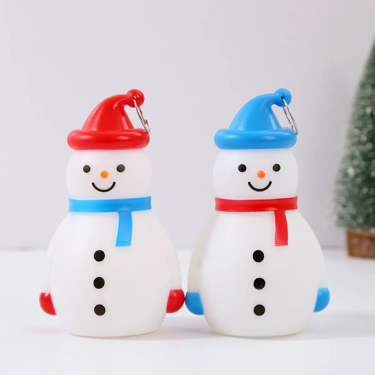 LED Light-up Snowman Decoration for Christmas Decor, Children's Gifts, Hanging Ornament, Festive Party Atmosphere Blue image 3