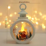 Christmas Round Handheld Lighted Lantern: Battery-Powered Decorative Holiday Item ,Festive Party Atmosphere White
