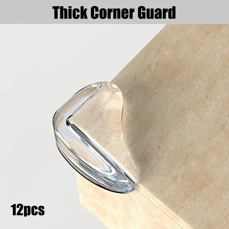 12-pack Water Drop Shaped Transparent Corner Protector Baby Thick Corner Guards Kids Security Protection for Furniture Sharp Corner White big image 1