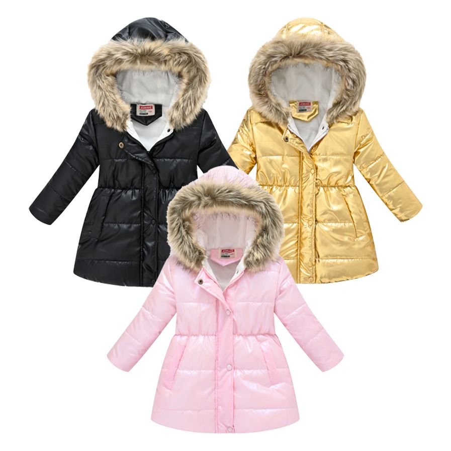 Girls' Sweet Solid Color Hooded Jacket