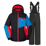 2PCS Kid Boy/Girl Windproof Waterproof Winter Ski Jacket & Pants Set Snow Suit redblack