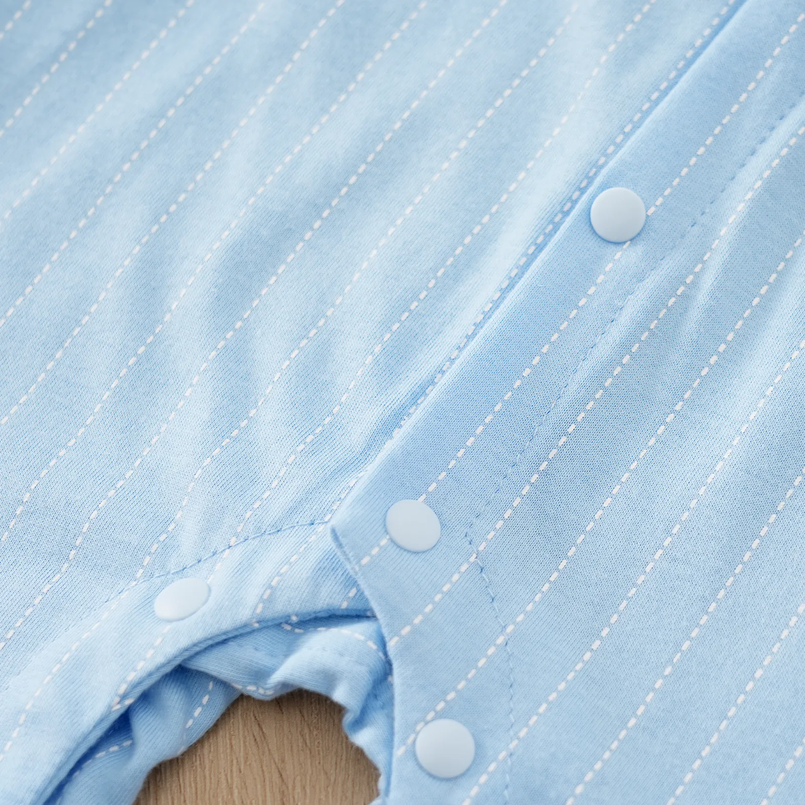 2pcs Baby Boy Cotton Classic Stripe Short Sleeve Lapel Jumpsuit Blue image 6