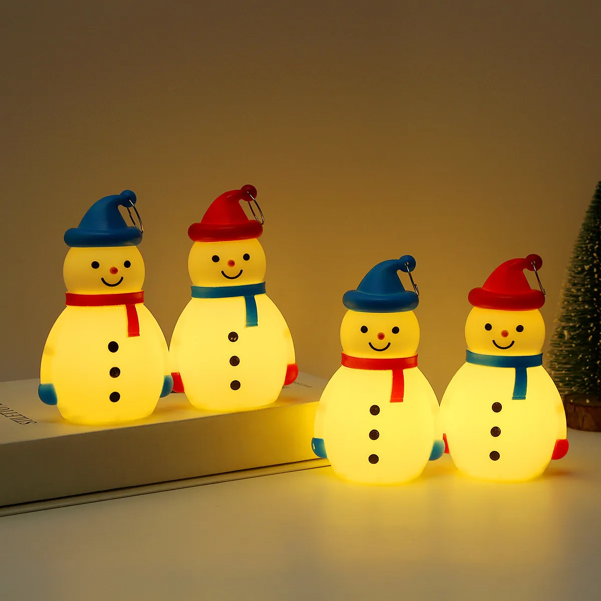 LED Light-up Snowman Decoration for Christmas Decor, Children's Gifts, Hanging Ornament, Festive Party Atmosphere Blue image 5