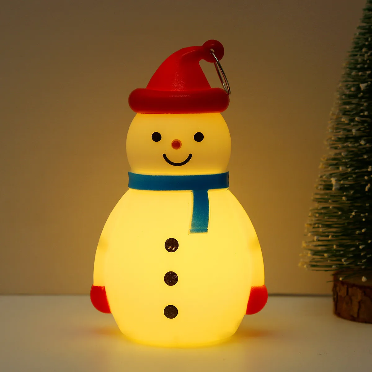 LED Light-up Snowman Decoration for Christmas Decor, Children's Gifts, Hanging Ornament, Festive Party Atmosphere Red