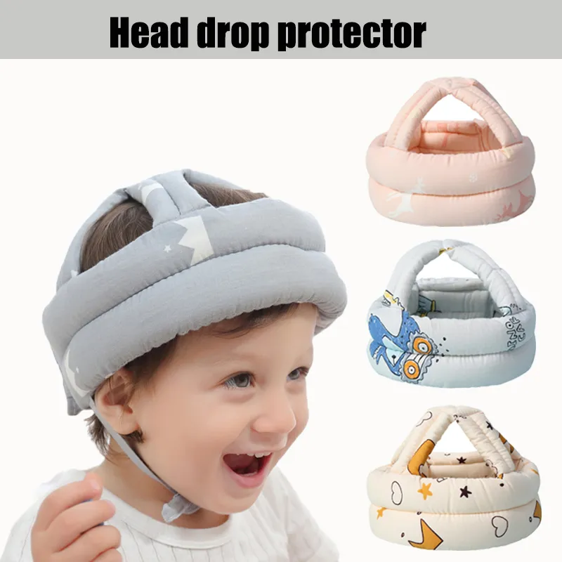 Capacete de proteção contra queda de cabeça de bebê para rastejar protetor de cabeça de caminhada anticolisão tampa de cabeça com cordões Amarelo big image 1