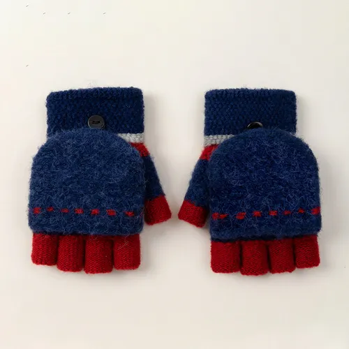 Toddler‘s Half finger flap knitted cartoon gloves