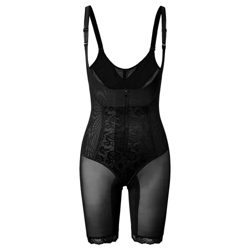 Full Bodysuit Shapewear with Zipper and Hooks Suitable for Postpartum Recovery