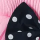 3pcs Baby Girl 100% Cotton Long-sleeve Polka Dots Crop Jacket and Rib Knit Spliced Mesh Cami Fairy Dress with Headband Set Pink