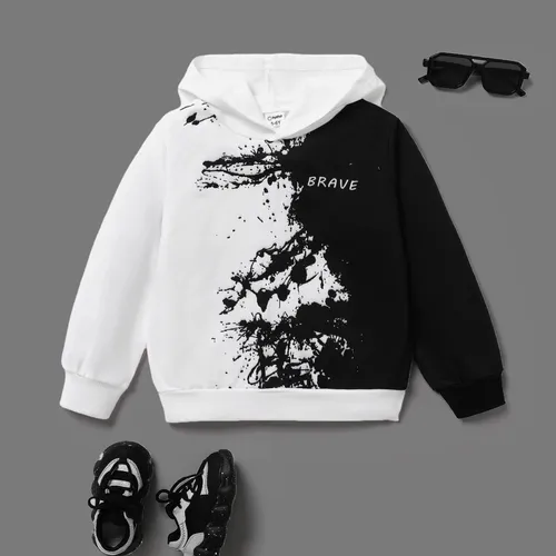 Kid Boy Splash Ink Design Hooded Sweatshirt/Shoes/Glasses 