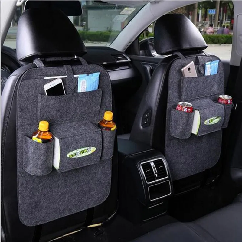 Multi Car Seat Storage Bag Practical Car Seat Back Organizer Storage Bags Car Hanging Pocket Car Interior Accessories  (Gray) Dark Grey big image 1