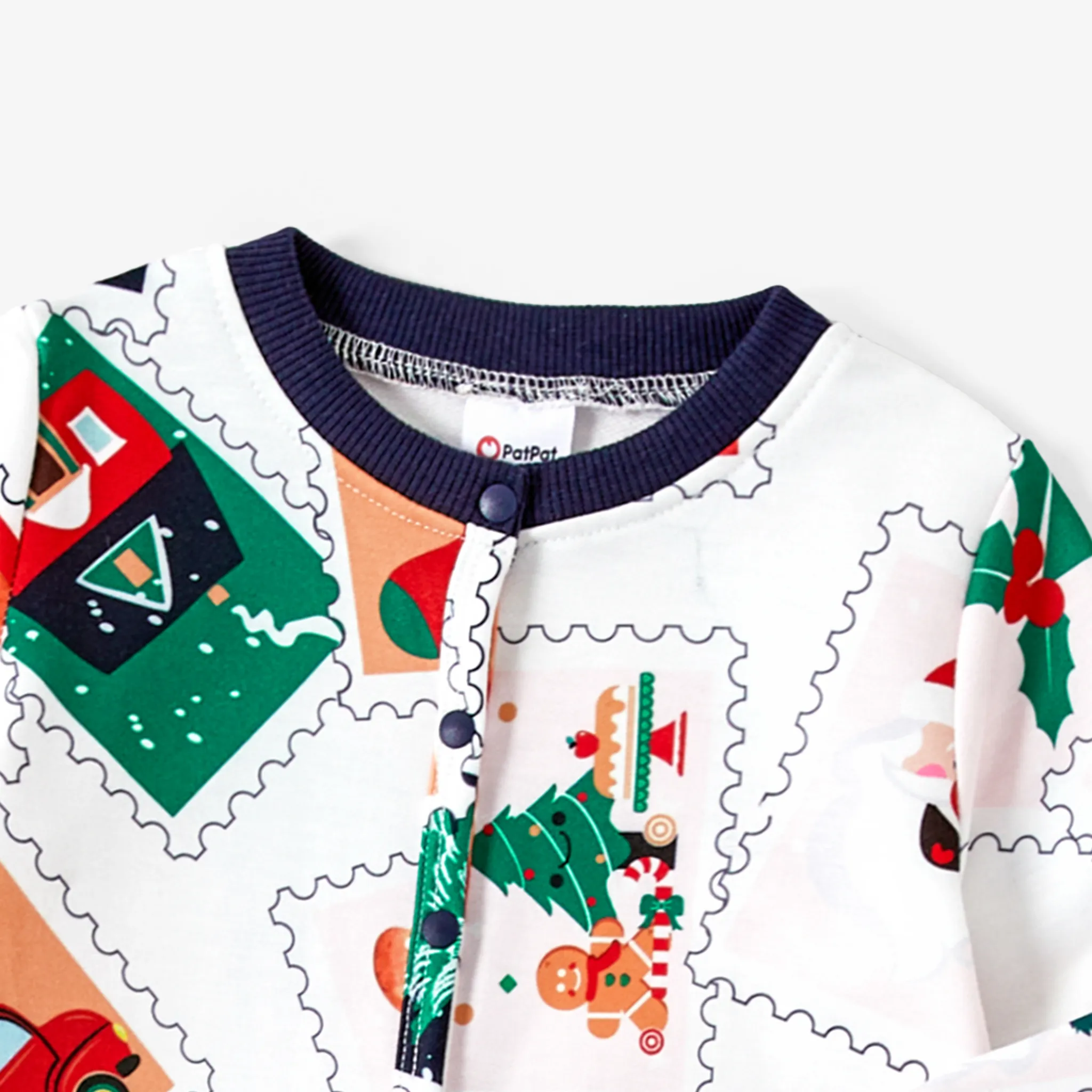 Christmas Family Matching Colorful Cartoon Festival Theme All-over Print Long-sleeve Tops and Pants Sets  image 3