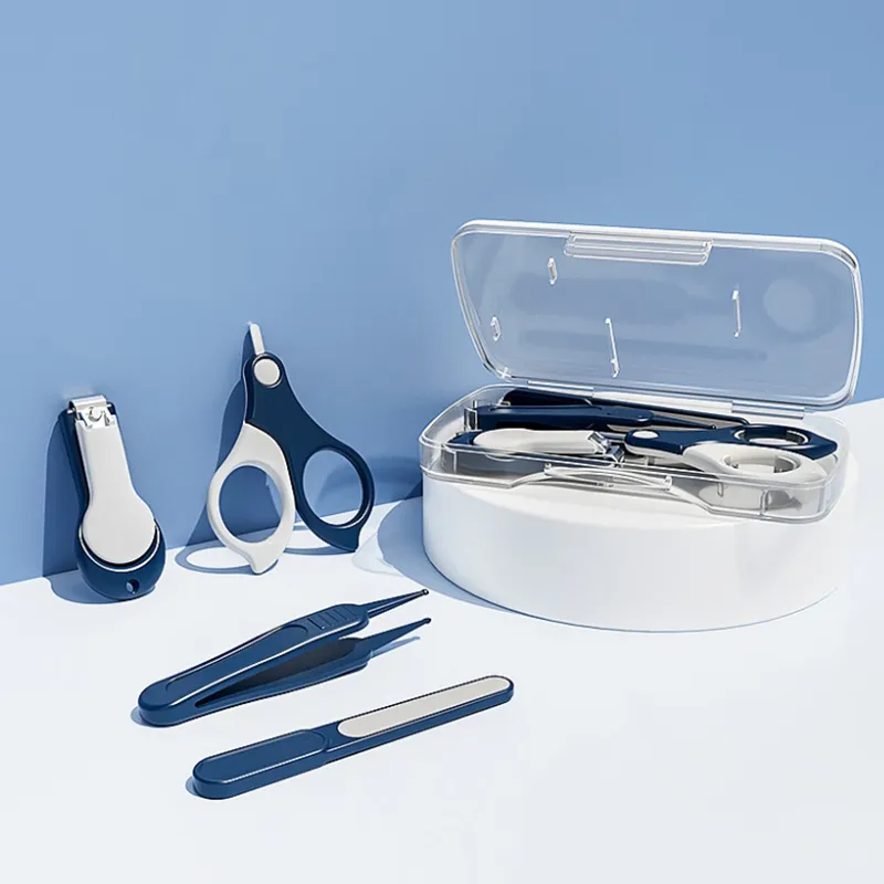 4-Piece Set Of Baby/Newborn Anti-Pinch Safety Care Kit - Includes Scissors, Nail Clippers, Tweezers, And Files