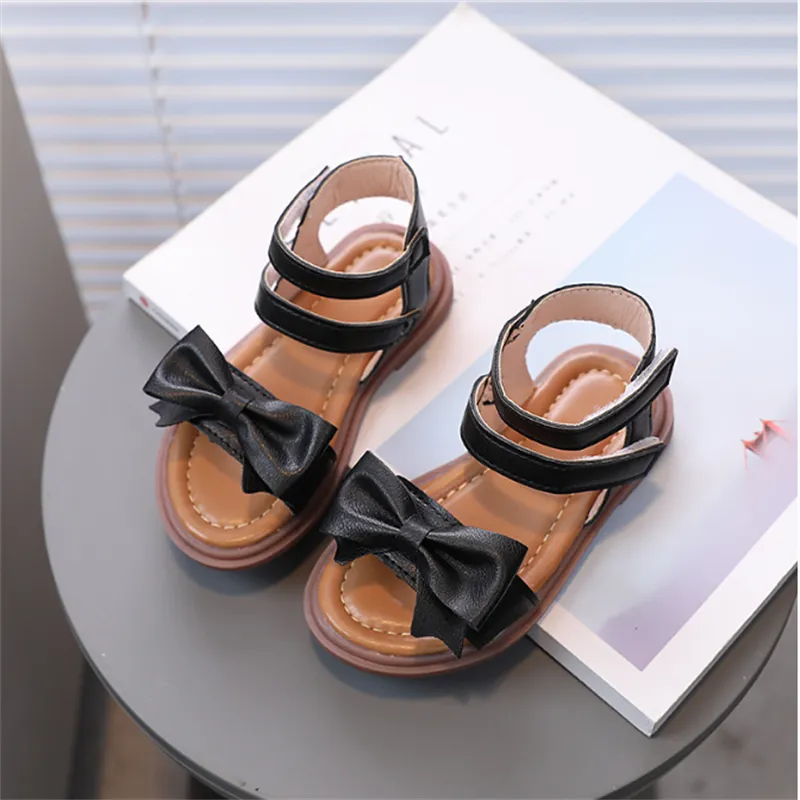 

Toddler/Kids Basic Solid Hyper-Tactile 3D Bowtie Velcro Sandals