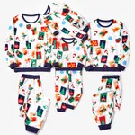 Christmas Family Matching Colorful Cartoon Festival Theme All-over Print Long-sleeve Tops and Pants Sets  image 2