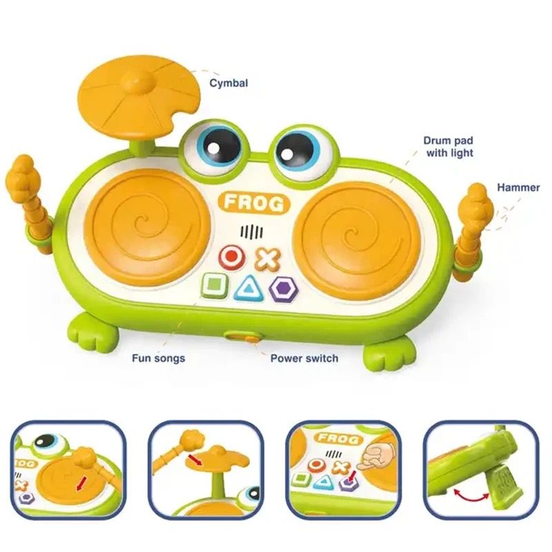 Frog Hand-Clapping Jazz Drum Toy For Musical And Educational Early Childhood Development