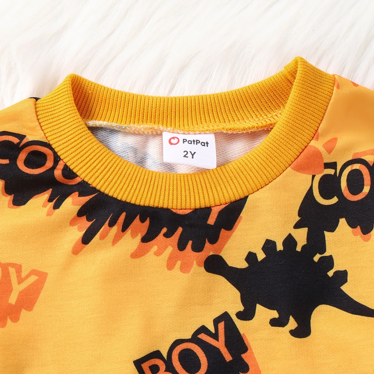 2pcs Toddler Boy Avant-garde 'COOL BOY' Letter Pattern Set Yellow big image 1
