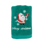 Christmas Towels - Absorbent, Lint-Free, Pure Cotton, Festive Embroidery for Kitchen and Bathroom Green