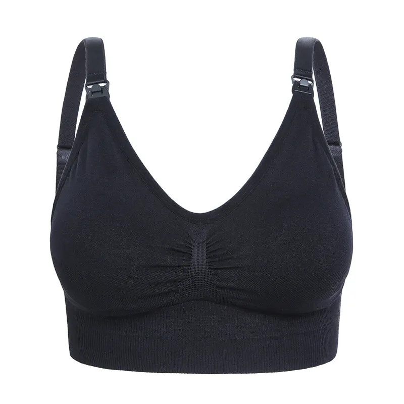 Plus Size Schwangerschafts-Still-Sport-BH für Yoga mit Frontverschluss schwarz big image 1
