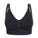 Plus Size Maternity Nursing Sports Bra for Yoga with Front Closure Black