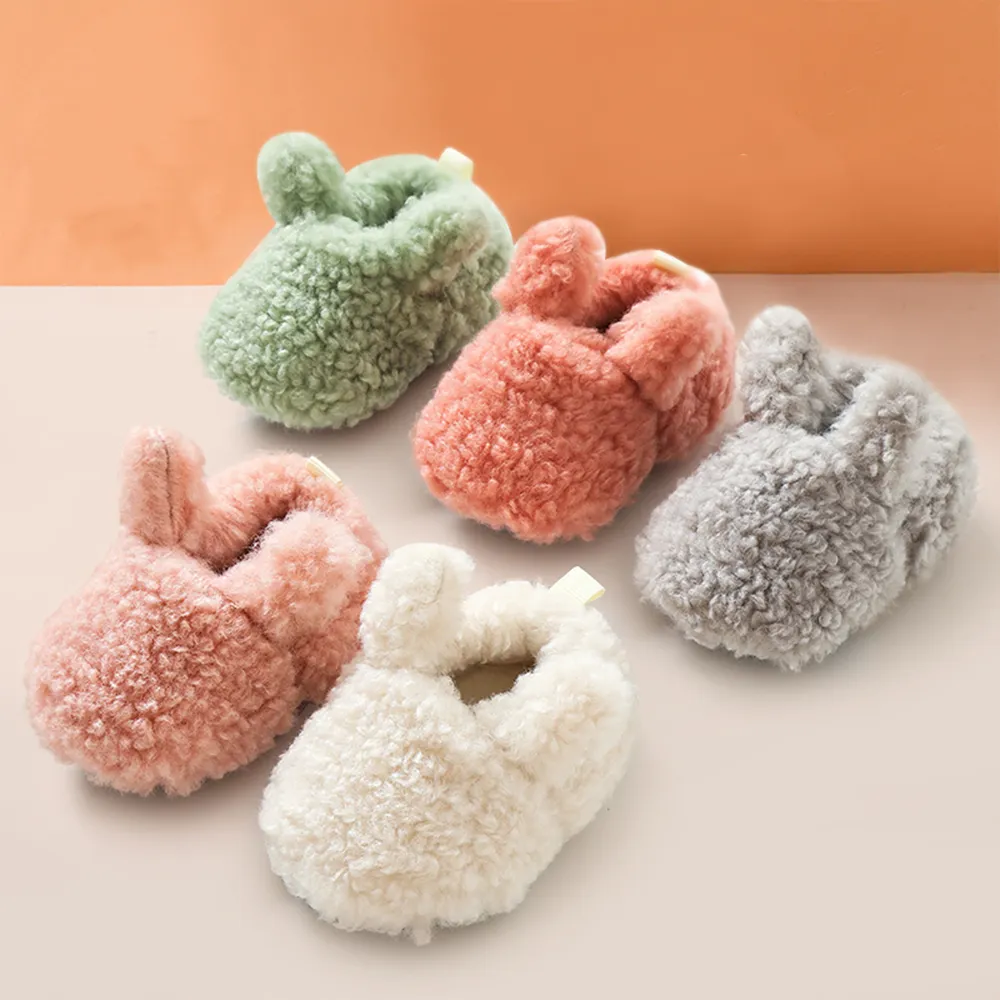 Baby likes Sheep wool thickened warm floor shoes White big image 1