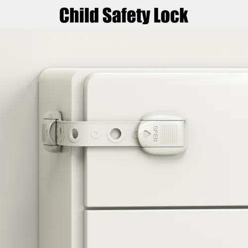 Child Safety Locks for Drawers, Cabinets, and Refrigerators with Hand Guard Protection