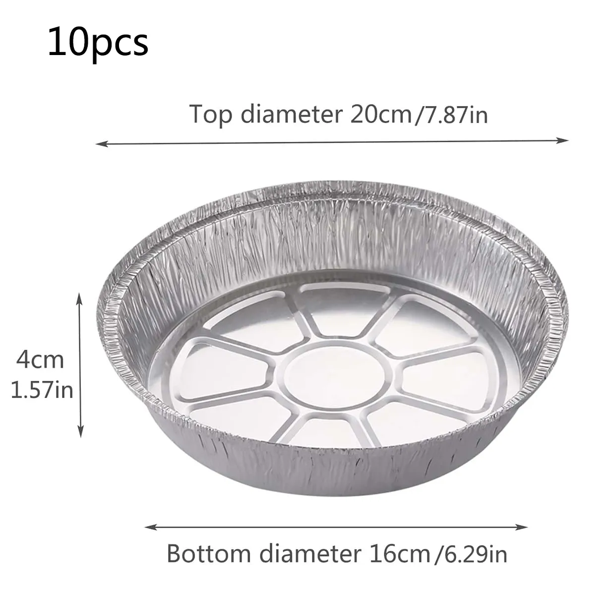 Set Of 10 Aluminum Foil Pans For Air Fryer - Oil And Heat Resistant
