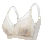 Front-Opening Lace Nursing Bra with Bunny Ears for Pregnant Women Apricot