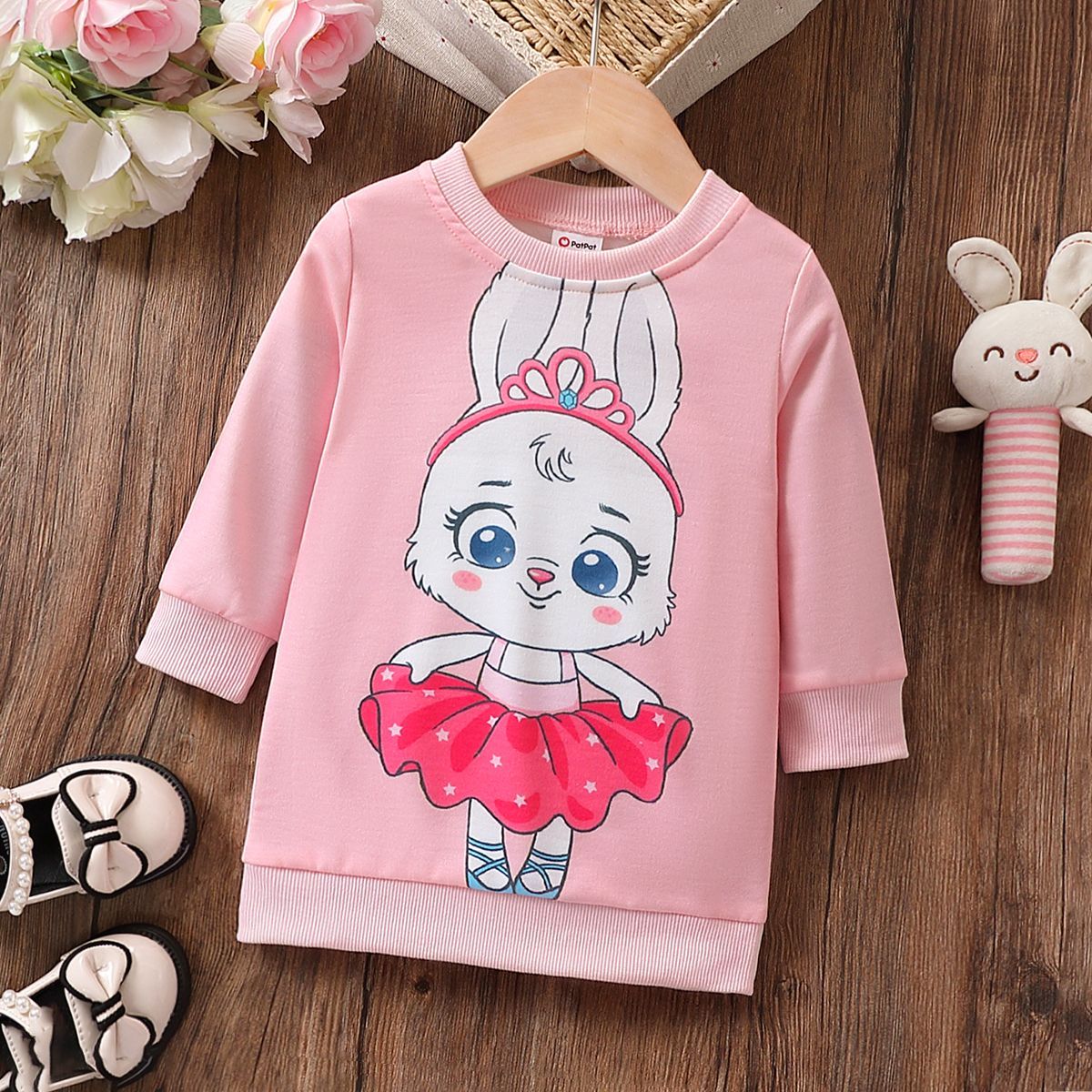 Baby Girl's Cute Rabbit Animal Ballet Pattern Dress