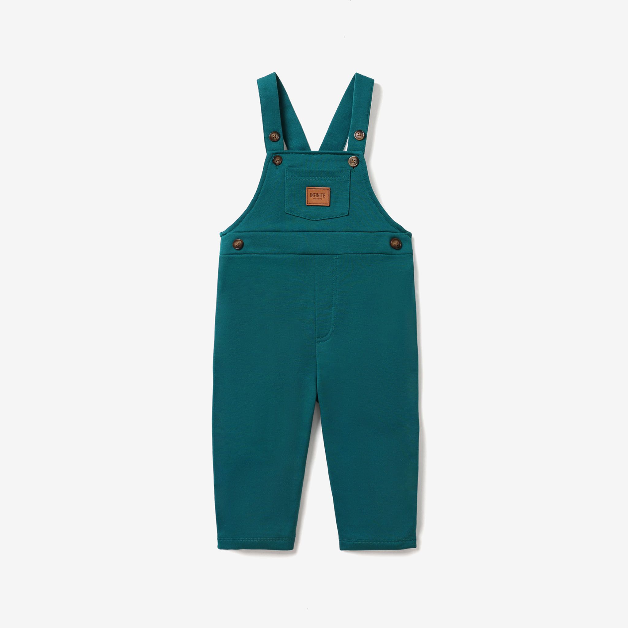 Toddler Boy/Girl Solid Color Button Design Overalls