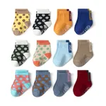 12-pack Baby/toddler Solid color polka dot anti-slip floor socks Color-A