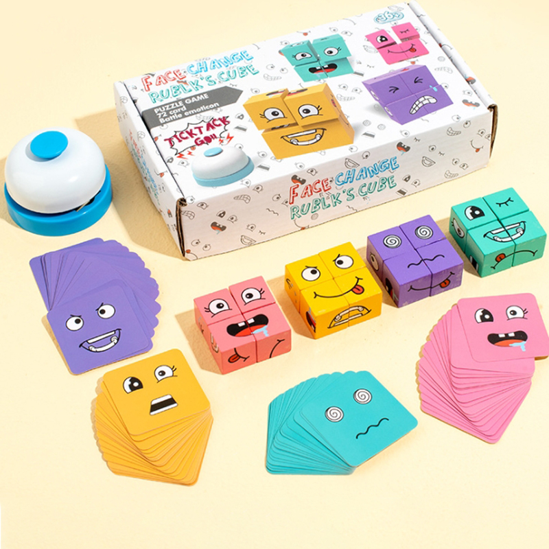 Random Color Face-changing Cube Puzzle Toy With Bell