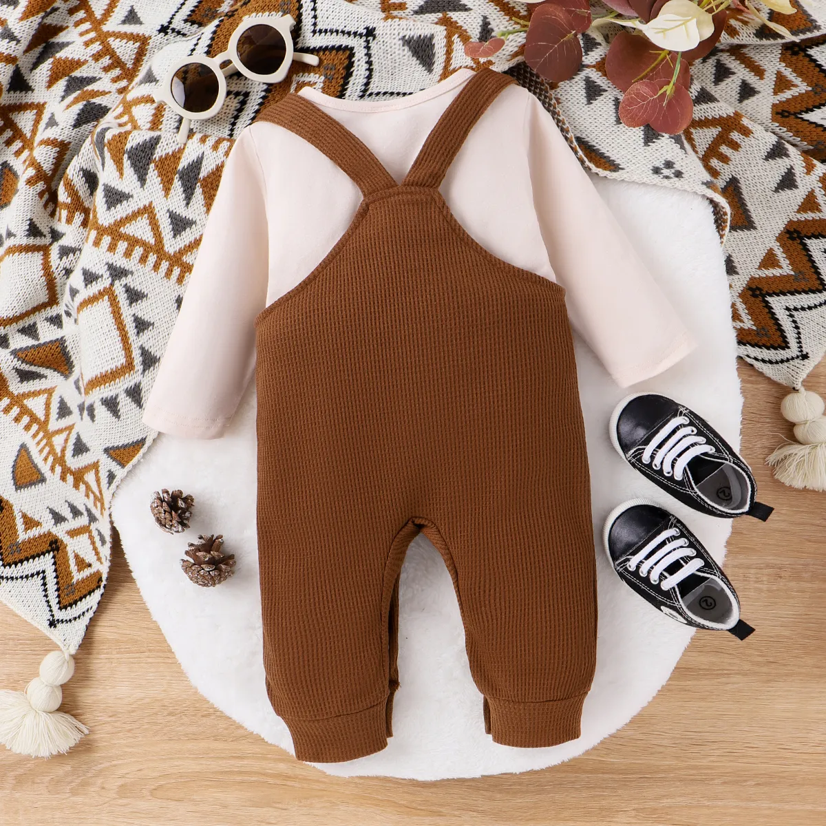 Baby Girl/Boy 3D Giraffe Pattern Set/Shoes Brown image 3