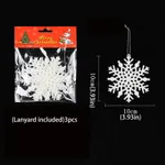 Christmas Snowflake Hanging Decorations in White Plastic for Window Displays, Christmas Trees, and Party Venues Color-F