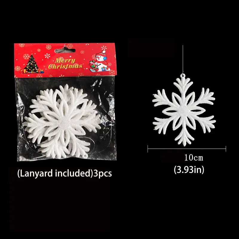 Christmas Snowflake Hanging Decorations in White Plastic for Window Displays, Christmas Trees, and P