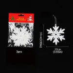 Christmas Snowflake Hanging Decorations in White Plastic for Window Displays, Christmas Trees, and Party Venues Color-C