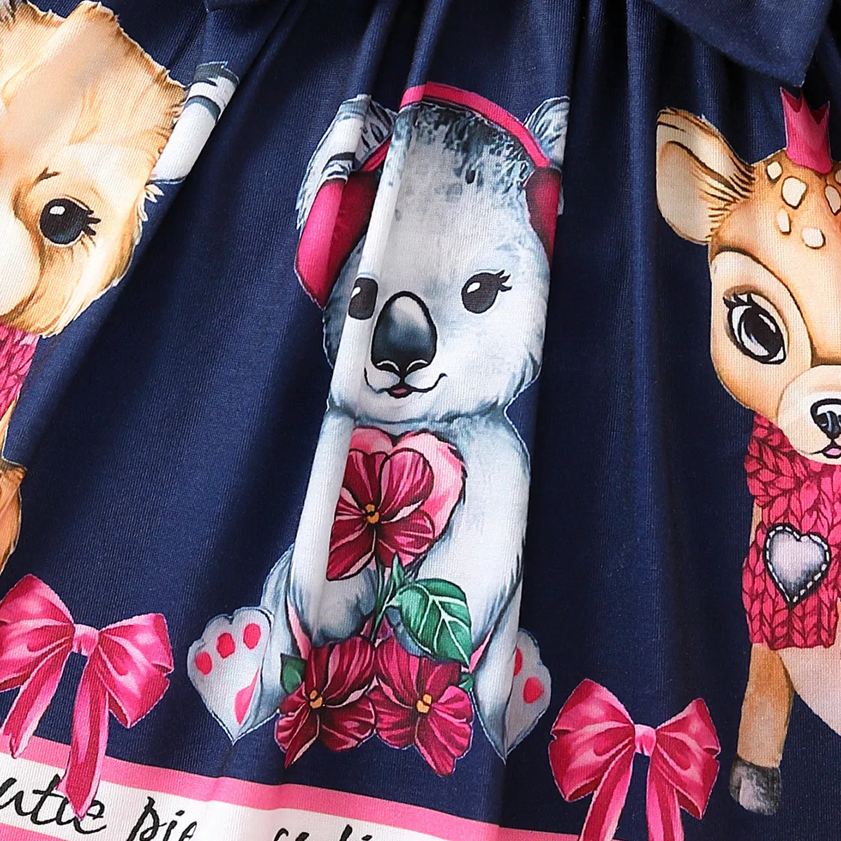 Toddler Girl Cute Deer Animal Pattern Bowknot design Dress  image 5