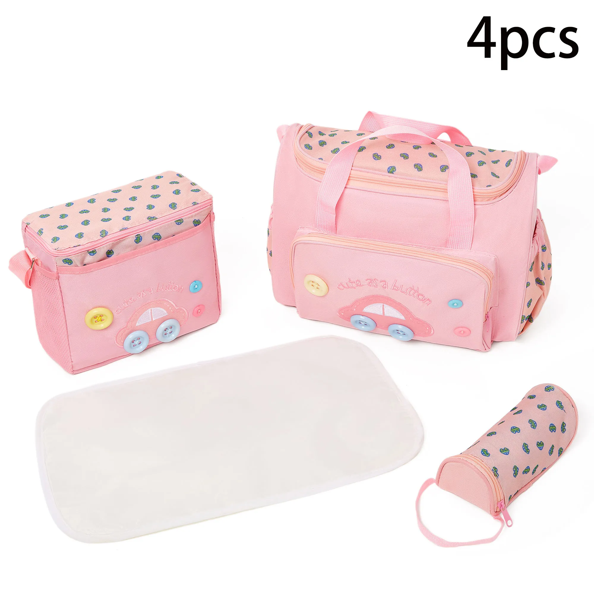 4-piece multifunctional fashionable maternity bag with compartments and bottle cover