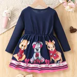 Toddler Girl Cute Deer Animal Pattern Bowknot design Dress  image 2