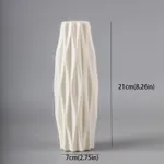 Vase à fleurs en plastique de style nordique créatif pour fleurs fraîches et séchées Blanc