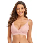  Lace Nursing Bra with Front Clasp for Breastfeeding Pink