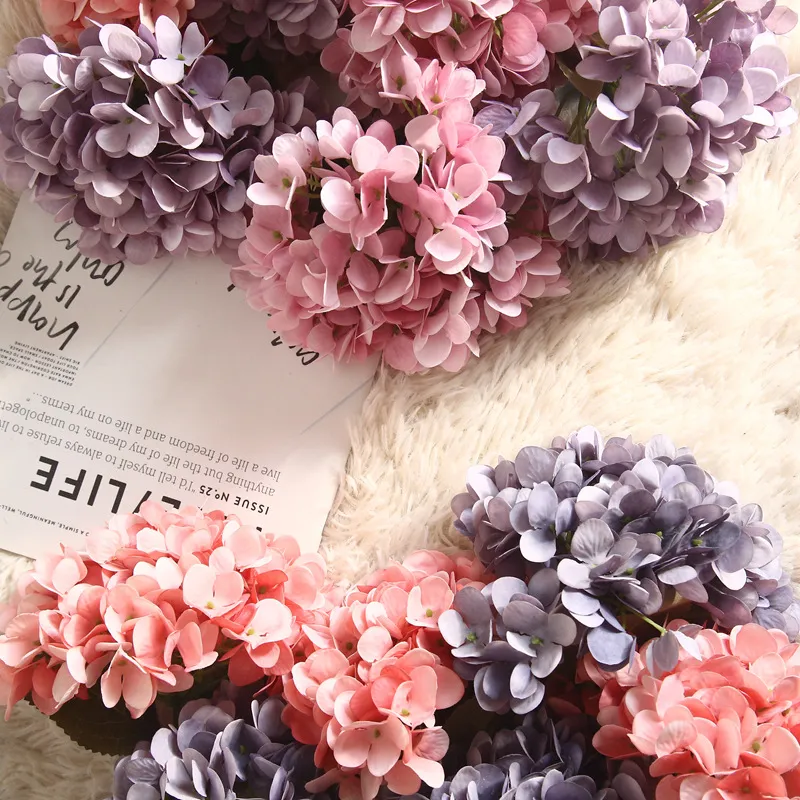 Embroidery Ball Macaron Simulation Flower Plant Bonsai for Wedding Decoration White big image 1