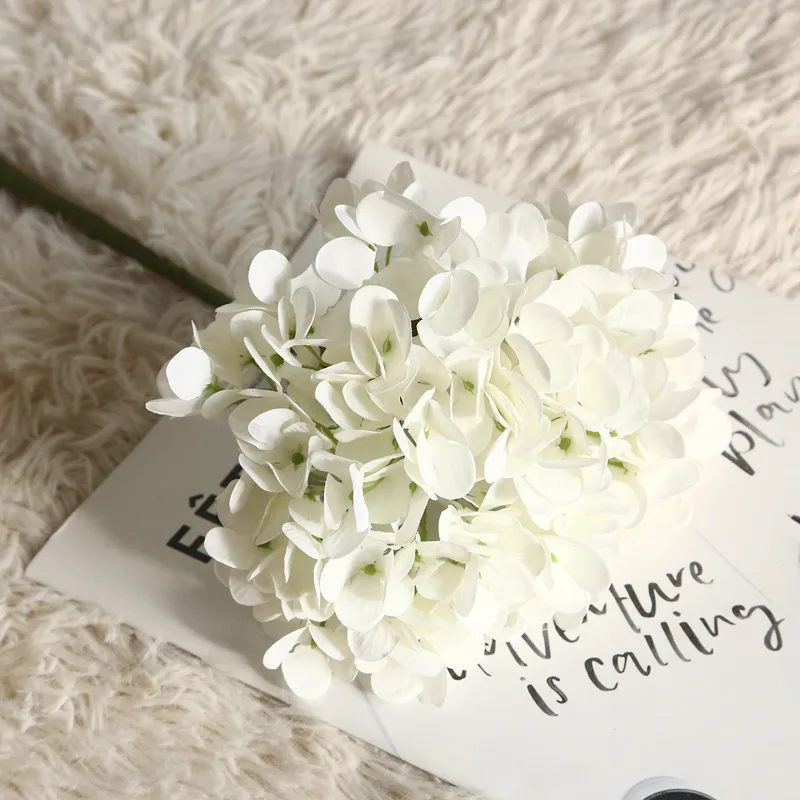 Embroidery Ball Macaron Simulation Flower Plant Bonsai for Wedding Decoration White big image 1