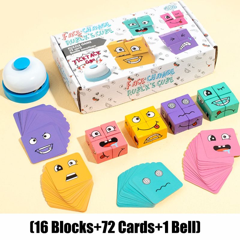Random Color Face-changing Cube Puzzle Toy With Bell