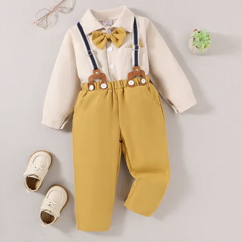 3pcs Toddler Boy Elegant Charming Bow Tie and Chest Pocket Lapel Set