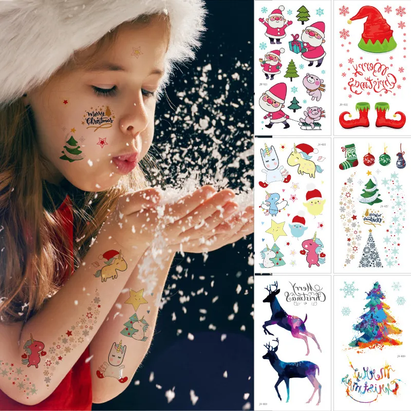 12-pack Toddler/kids Childlike Christmas cartoon sticker Multi-color big image 1