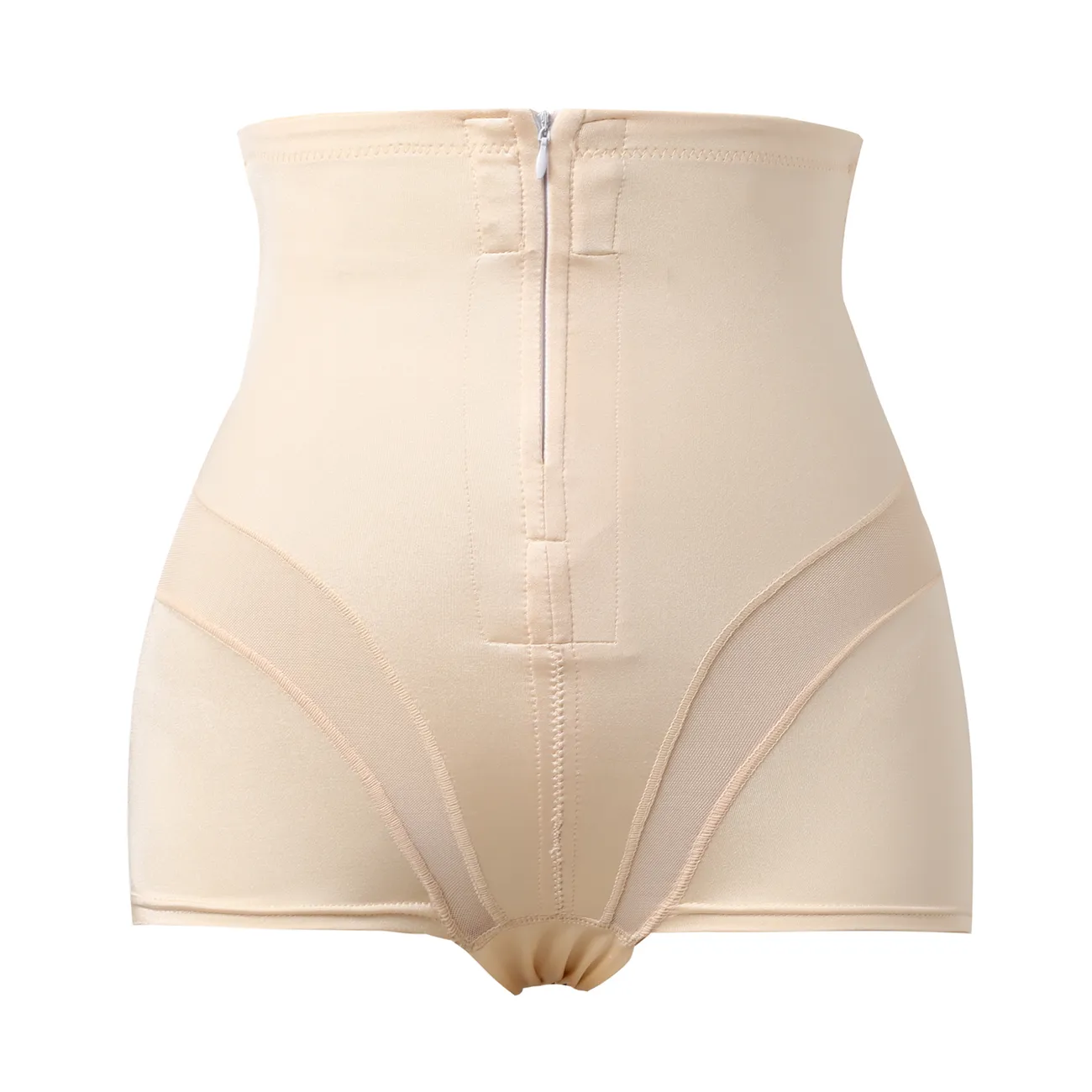 mulheres cintura alta zíper modelagem corporal controle abdômen espartilho calcinha modelador de cintura espartilho modelador corporal roupa íntima Cor de Damasco big image 1