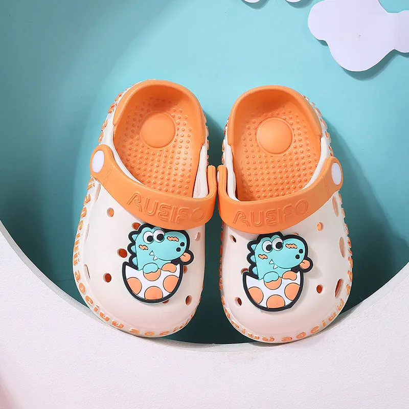 Toddler/Kids Girl/Boy Graffiti Cartoon Pattern Vent Clogs Hole Shoes Creamy White