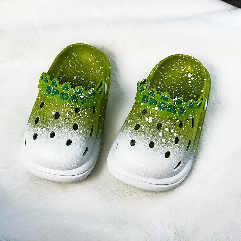 Toddler/Kids Girl Casual Ombre Vent Clogs Hole Beach Shoes Green big image 1