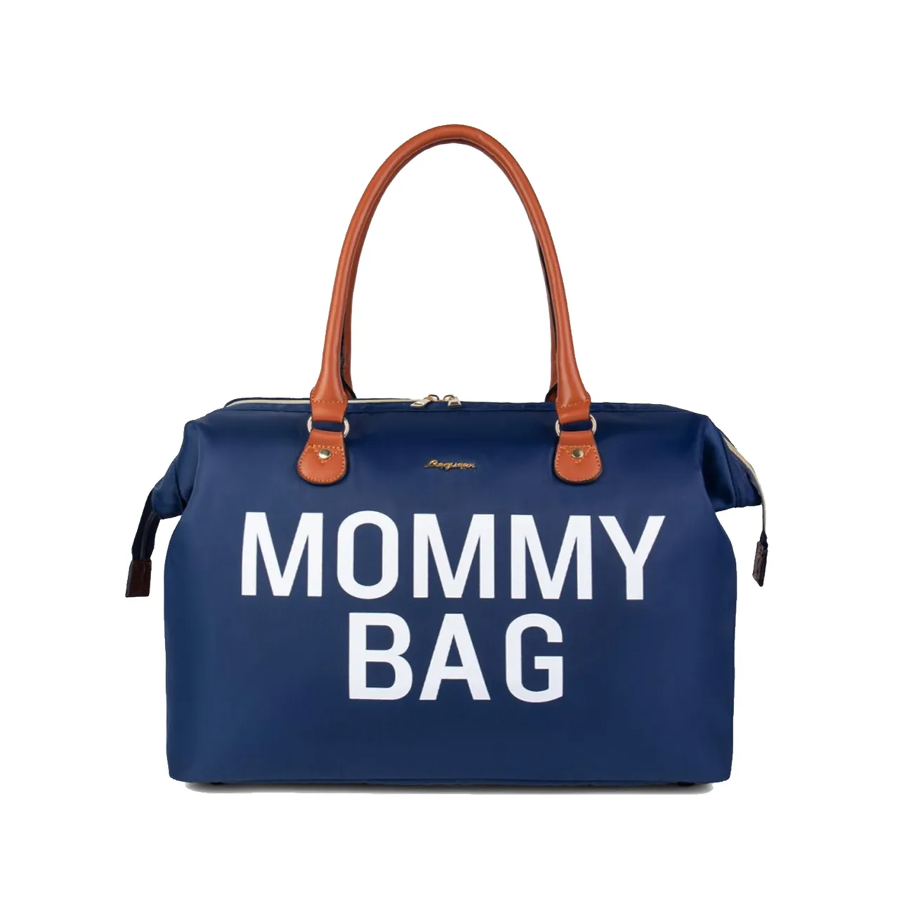 borsa per pannolini tote borsa per mamma con stampa lettera borsa per mamma borsa impermeabile di grande capacità Blu big image 1