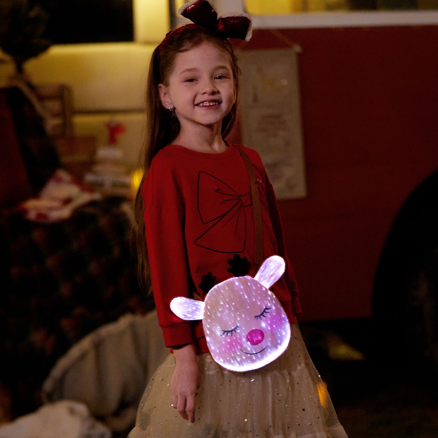 Go-Glow Christmas Reindeer Light Up Bag Including Controller (Built-In Battery)